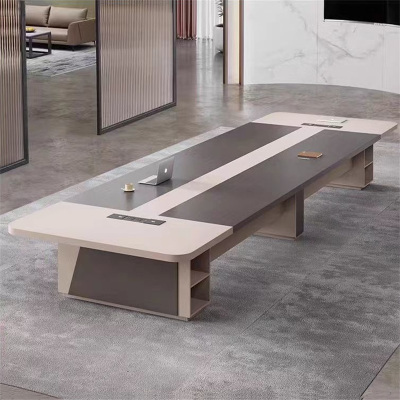 易企采 300*140*75CM会议桌不含椅 会议室办公桌简约现代商务洽谈办公室大型长条桌