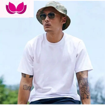 七斓夏季男女打底270g纯色基础T百搭白色厚实不透短袖美式T恤