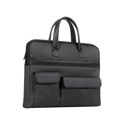 齐心 A8119 多功能商务公文包(手提+单肩) 陨石黑