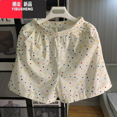 YIBUSHENG致简优衣 波点短裤子薄款透气宽松家居睡裤女季学生休闲五分裤