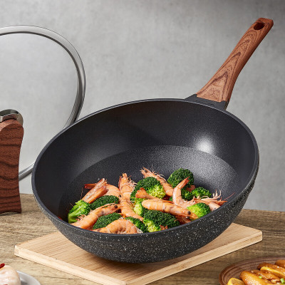 炊大皇不粘锅钻石三代炒锅平底炒菜锅家用烹饪锅具电磁炉燃气煤气灶明火 钻石三代炒锅30cm