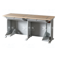 臻远 ZY4012420 隐藏式翻转电脑桌培训桌办公桌C款双人位