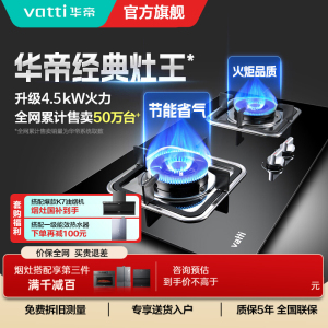 华帝(vatti)4.5KW燃气灶具嵌入式天然气家用灶具双眼灶台嵌两用钢化玻璃i10039B(液化气咨询客服)