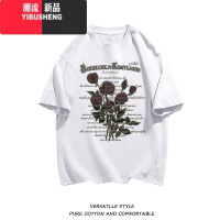 YIBUSHENG美式高街短袖t恤女季复古穿搭卡其色宽松半袖潮牌情侣上衣