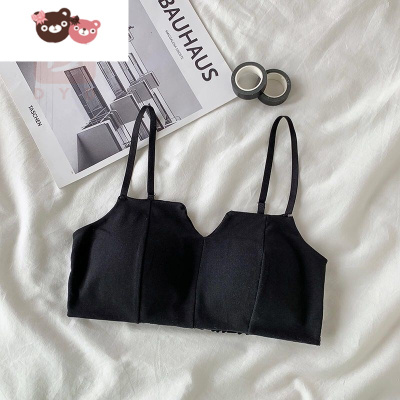 绿彩虹光韩版学生美背内衣女无钢圈夏薄款小胸聚拢运动文胸罩抹胸吊带背心