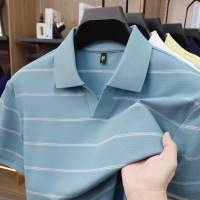 春夏新款男士纯色时尚舒适透气短袖商务休闲翻领Polo衫新疆棉