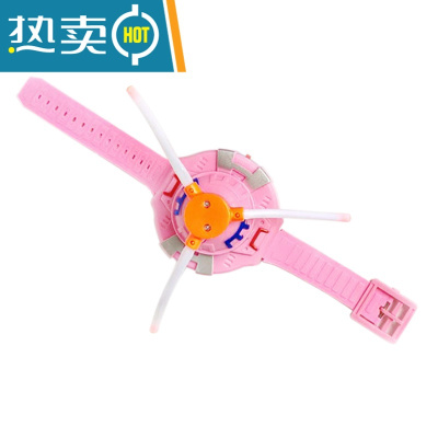 2020新款发光玩具音乐手腕表旋转风车手表七彩夜市地摊广场热卖真智力粉红（不配电池）