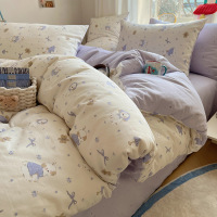 卡通床上四件套纯棉100全棉被套被罩床单三件套四季通用