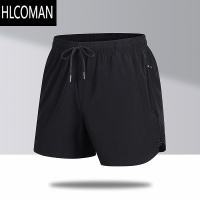 HLCOMAN跑步健身训练短裤男夏季潮流胖子宽松三分裤加肥加大码冰丝速干裤