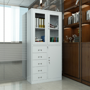 中豫鑫泽ZYXZ4071928钢制文件柜办公柜铁皮档案柜储物柜 偏五斗文件柜