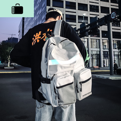 书包女ins风 韩版高中大学生背包港风潮牌男大容量2020新款双肩包NEW LAKE