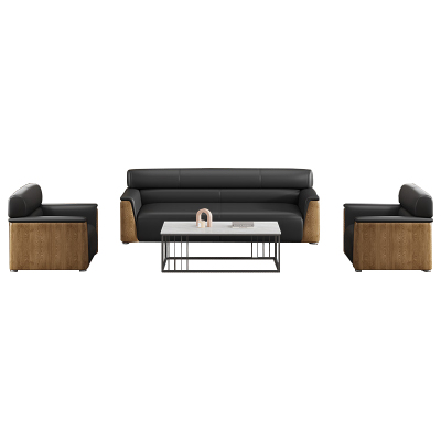 中豫鑫泽 ZYXZ3110424 办公沙发会客接待沙发 西皮1+1+3+长茶几