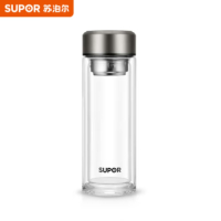 苏泊尔(SUPOR) 双层耐热玻璃杯C-流光银 380ml 苏泊尔 KCG38AZ10(YH)