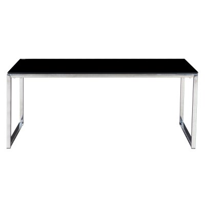 慧采云 办公家具茶几简约会客接待钢化玻璃茶几边桌不锈钢支架方茶几