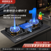 旺厨好太太 5.2KW磨砂直喷猛火灶 定时燃气灶家用炉灶 大火力煤气灶灶具双灶双眼灶液化气灶 打火灶企业价