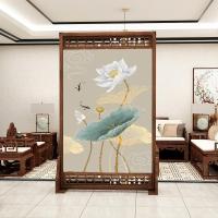 中式实木屏风隔断客厅装饰卧室遮挡家用胡桃镂空 座屏 定制160*180无镂空 整装