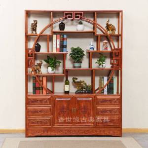 中式仿古博古架置物架多宝阁全实木古董茶叶展示架玄关古玩展示架