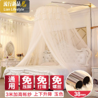 圆顶蚊帐1.8米1.5m床2m双人家用伸缩落地支架吊顶公主风单人床1.2 三维工匠
