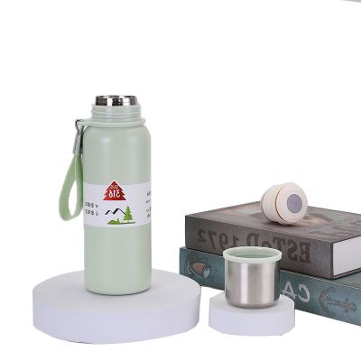 松道 保温杯 食品级车载便携保温杯浅绿色600ML