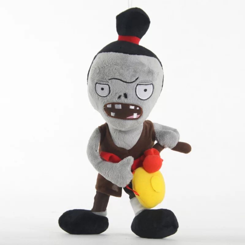 店长推荐热卖僵尸玩具植物大战公仔火爆辣椒毛绒玩具新年 铜锣僵尸