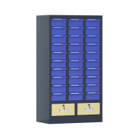 臻远 ZYLJG-W84 零件柜抽屉式工具柜电子元件柜螺丝柜物料柜 30抽蓝色无门加二斗大号