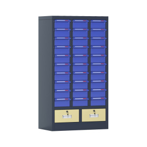 臻远 ZYLJG-W84 零件柜抽屉式工具柜电子元件柜螺丝柜物料柜 30抽蓝色无门加二斗大号