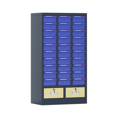 臻远 ZYLJG-W84 零件柜抽屉式工具柜电子元件柜螺丝柜物料柜 30抽蓝色无门加二斗大号