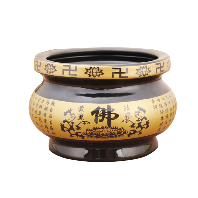 5寸黑色佛字香炉-香炉家用陶瓷香炉线香炉居室檀香心经插香炉莲花香炉生活日用家居百货香薰用品香薰灯炉/器具