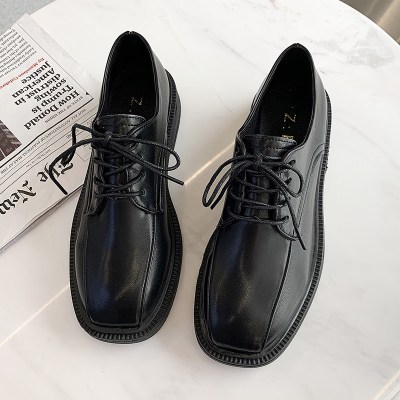 述雅软底小皮鞋女英伦2021新款春秋百搭学生日系jk平底单鞋黑色上班鞋