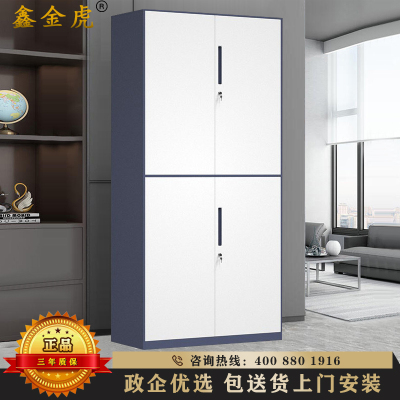 鑫金虎 文件柜套色钢制加厚办公柜资料柜档案柜通双节