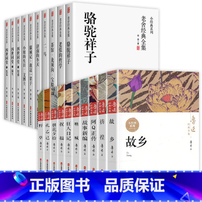 [全20册]鲁迅+老舍经典全集 [正版]全10册鲁迅全集原著六七年级必读书初中课外阅读书籍 朝花夕拾狂人日记故乡呐喊彷徨