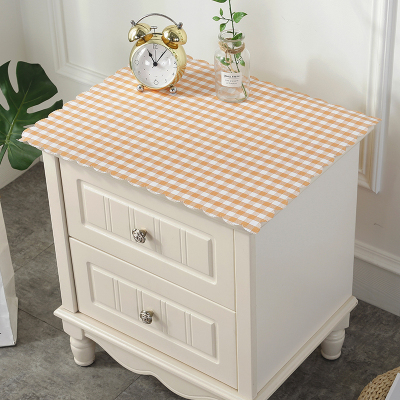 美帮汇简约床头柜盖布罩防尘布盖巾布艺pvc时尚防水免洗擦拭桌布花边