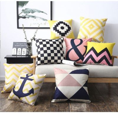 SleepyBear四季沙发抱枕套靠垫床头靠背正方形仿亚麻腰靠汽车靠枕客厅腰枕