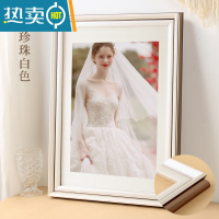 敬平大相框装裱画框现代简约定制任意尺寸挂墙24寸4K拼图框外框16寸30 珍珠白色 小24寸挂式 [可放40.6*60.