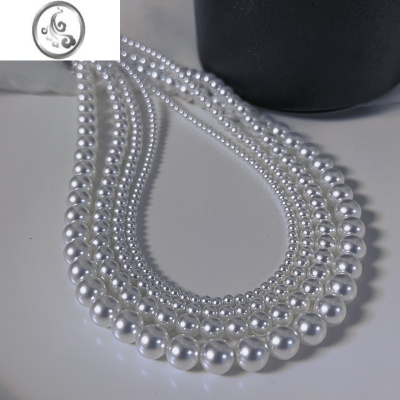 JiMi冷光白正圆施家珍珠项链女轻奢小众高级法式复古单戴叠戴锁骨颈链