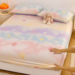 纯棉床笠单件床罩防滑床垫保护罩儿童防滑床单套三件套
