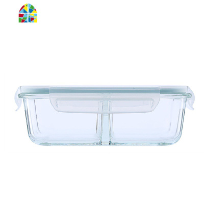 家用食物密封盒微波炉饭盒玻璃便当盒耐热分隔保鲜盒便当碗 FENGHOU