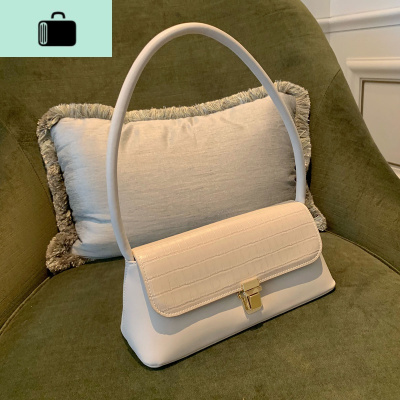 SYT中古风高品质手提包女包 港风复古腋下锁扣小包包手机包单肩包NEW LAKE 象牙灰