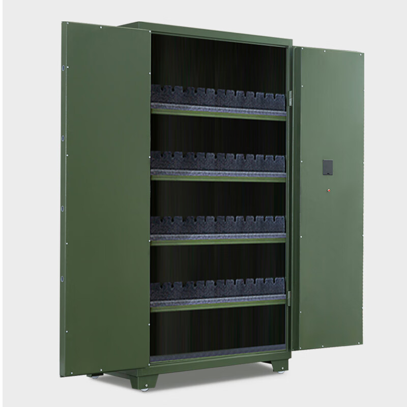 格具(GEJU) 加厚金属武器存放柜管制器械保管柜密码锁存储柜 军绿色 高1.5米 可放50把短