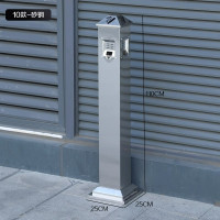 户外立式烟灰缸落地固定不锈钢烟灰柱烟蒂柱吸烟灭烟柱烟头收集器 10款-砂钢