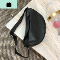休闲时尚斜挎包女2020流行包百搭ins包大容量暗黑复古港风单肩包NEW LAKE 黑色女斜挎包