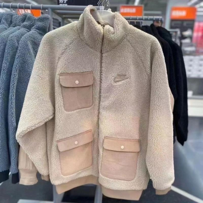 NIKE耐克外套运动休闲仿羊羔绒立领双面穿男装夹克DZ4713-126 Z