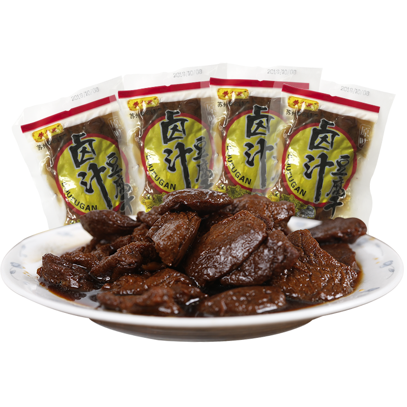 苏州特产黄富兴豆干/豆制品零食袋装卤汁豆腐干传统小吃点心零食素食90克*6袋辣