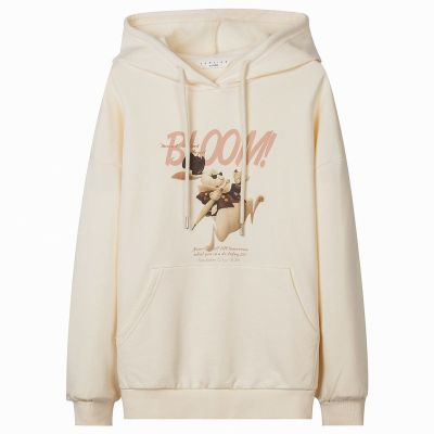 珂卡慕(KEKAMU)卫衣女宽松连帽2020春季新款连帽卫衣女薄款宽松白色卫衣女韩版长袖上衣女潮米白默认颜色S