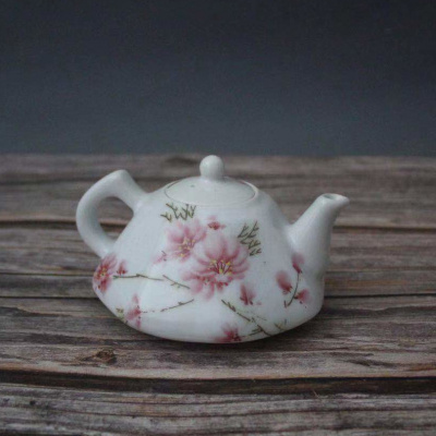 美帮汇景德镇仿古陶瓷1962年水点桃花茶壶家居装饰展柜摆件功夫茶