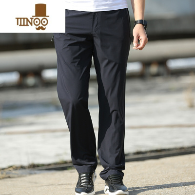 YANXU高端休闲裤男夏季加肥加大码胖子宽松直筒冰丝速干垂感运动裤薄款