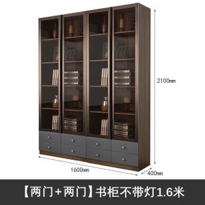 森美人北欧书柜带玻璃落地置物架简约现代客厅家用大书橱书房书架