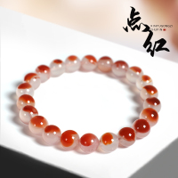精品川料原矿冰飘点红南红玛瑙圆珠手串隔珠手链文玩男女diy配饰送女朋友老婆情人节七夕生日礼物