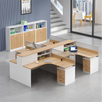 易企采 干字型四人位不含椅 职员办公桌组合简约现代员工位卡座屏风隔断财务行政办公桌