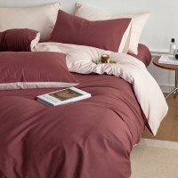 轻奢风纯色100S天丝棉磨毛四件套全棉被套床单笠高级感床品秋冬季